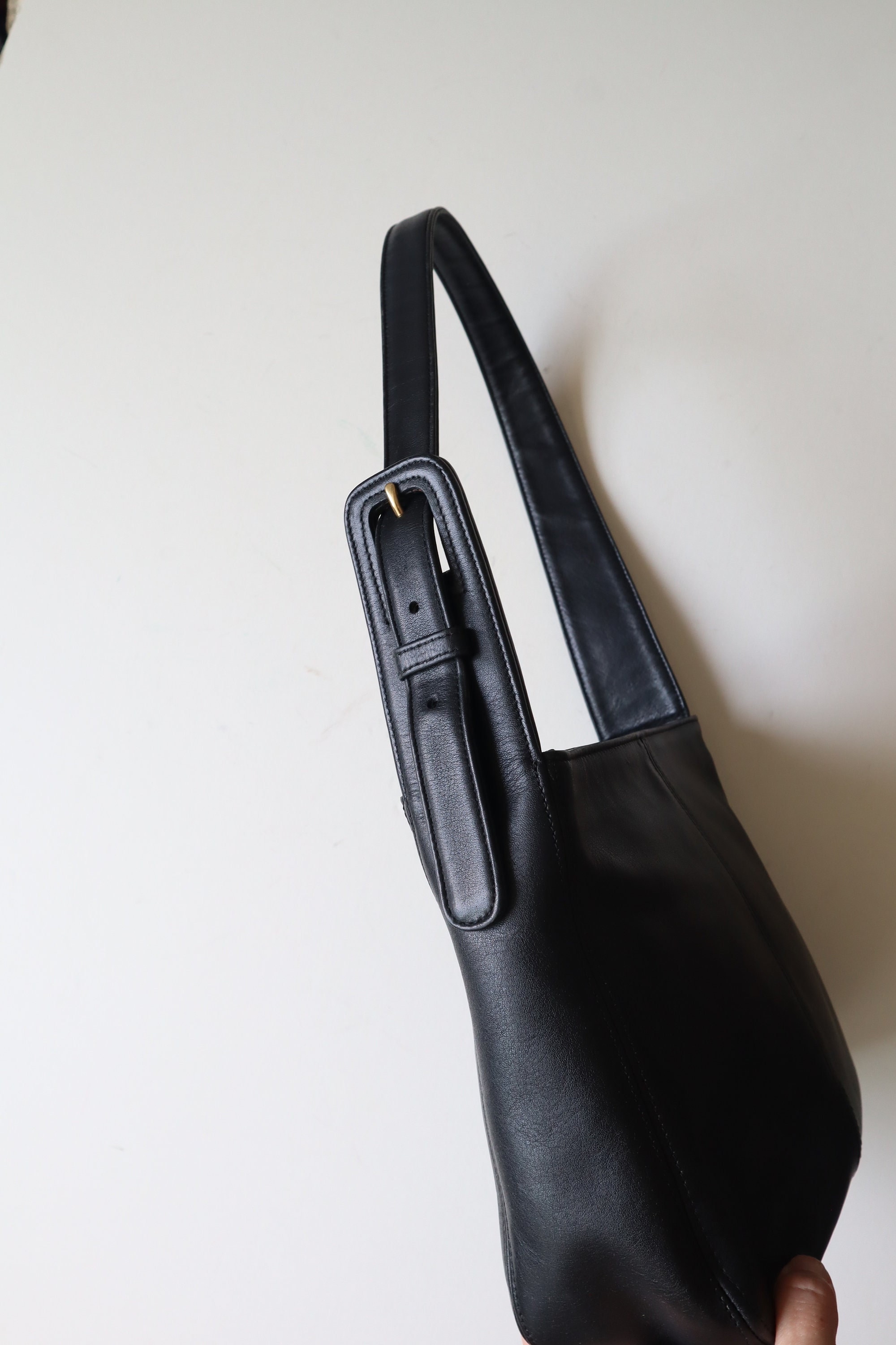 ✨希少✨ OLD COACH 4187 黒 ハンドバッグ LEATHER BAG Coach Bag in Black Classic Leather Bag Flatiron Zip 4174 Over the