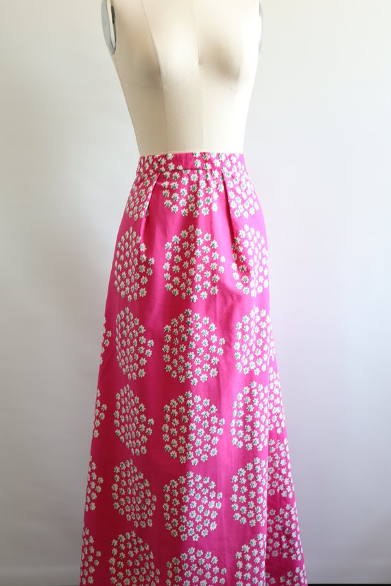 Marimekko Puketti Pink Maxi Skirt Size 8 Finland L