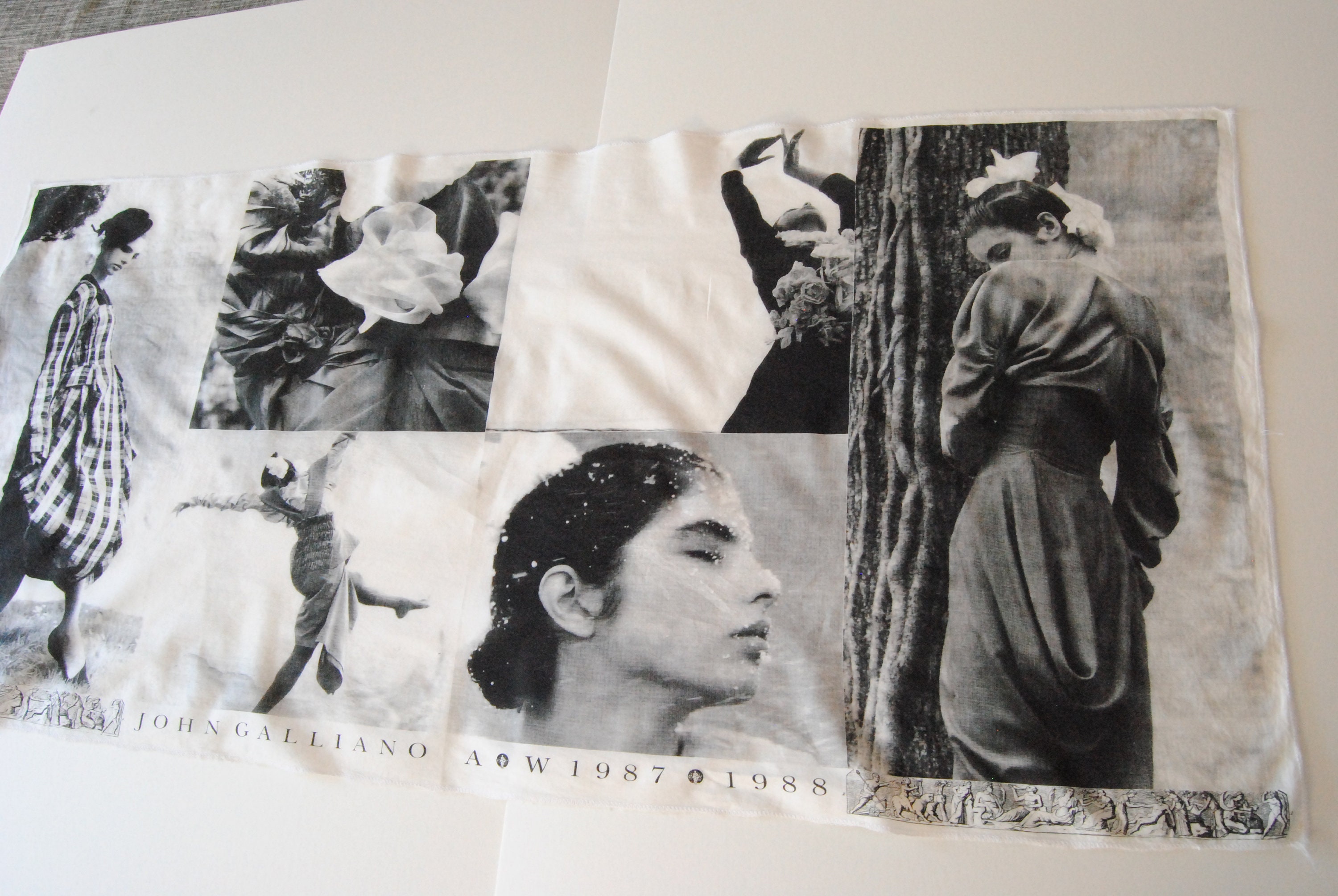 Vintage John Galliano Cotton Scarf AW 1987 1988 80s Early 