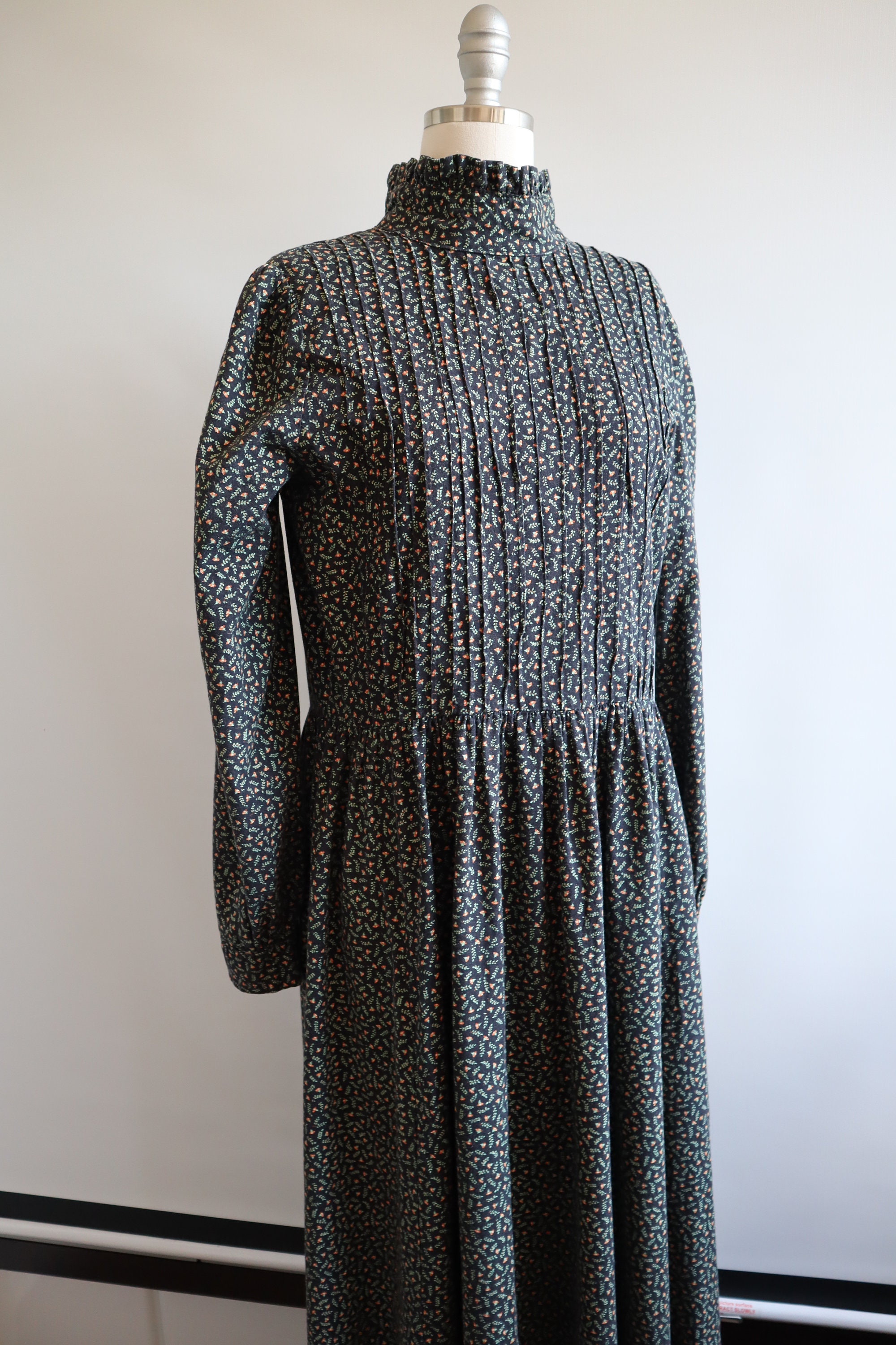 Laura Ashley Maxi Prairie Dress With Long Sleeves Bohemian - Etsy