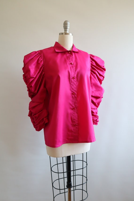 Vera Mont Pink Blouse Long Sleeve Shirt Big Ruched