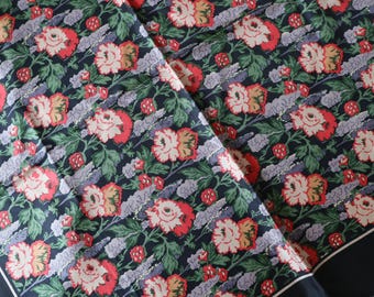 27" Liberty of London Silk Scarf in Blue White Red Floral Flowers