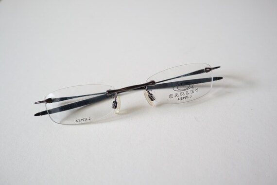 Oakley Small Eyeglasses Split Thread Polished Bro… - image 2