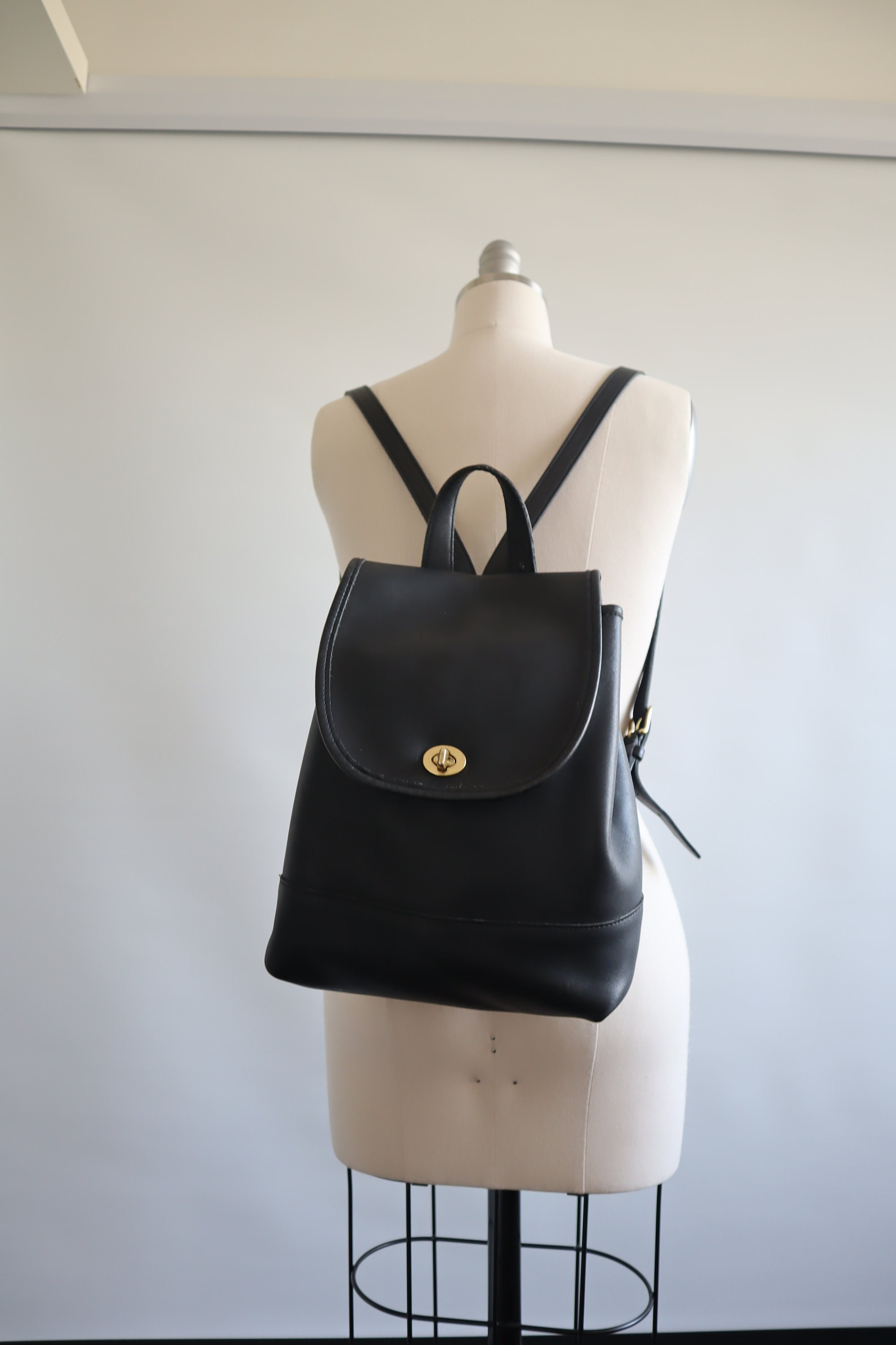Vintage Coach Black Leather Backpack 9791 - Etsy Vintage Coach Black Leather Backpack 9791 - Etsy