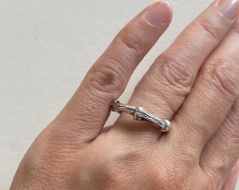 Tiffany & Co Bamboo Ring Size 5.5 Sterling Silver Minimalist 90s
