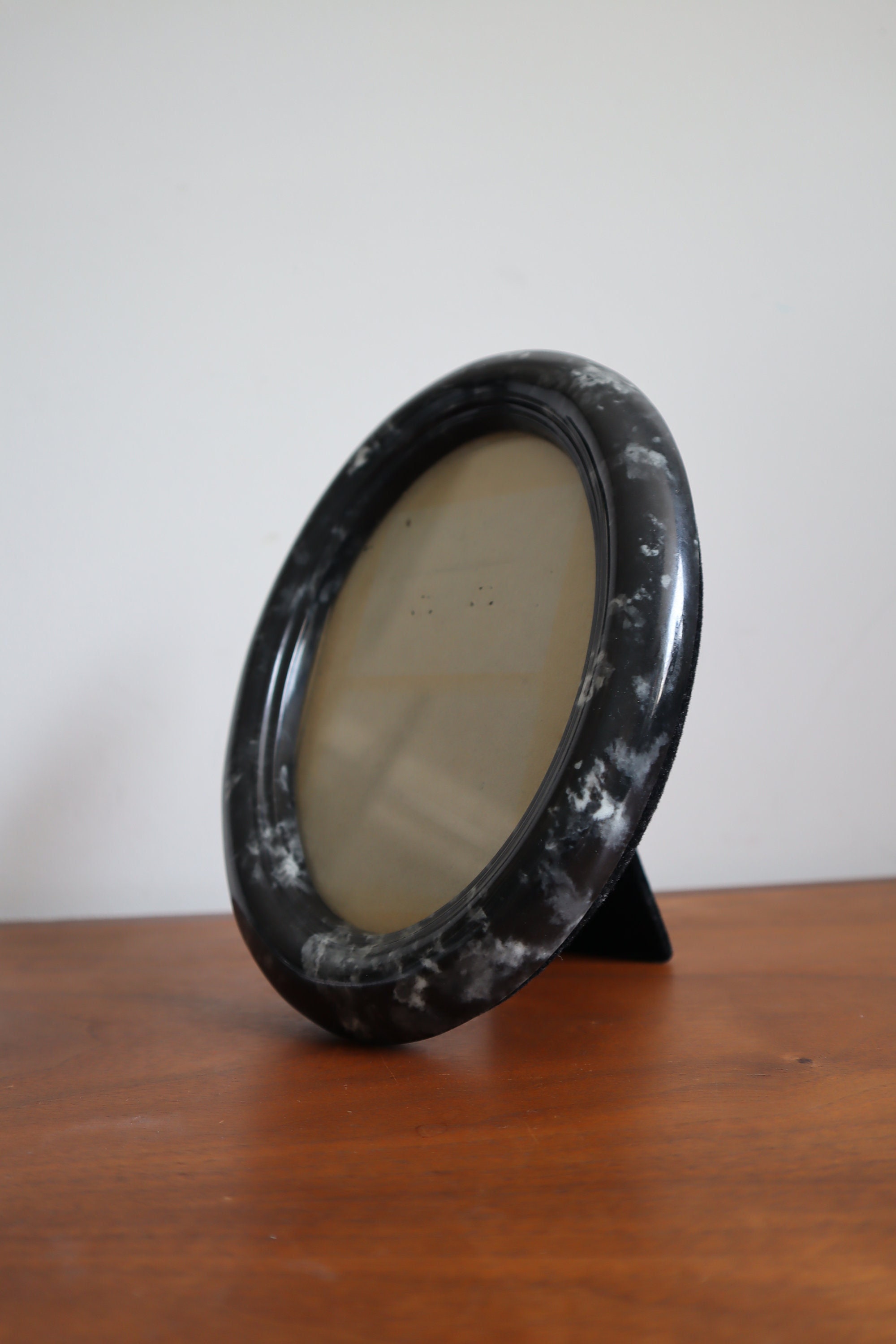Picture Frame Black Marble Oval Shape Photo Postmodern Memphis - Etsy