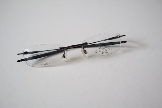Oakley Small Eyeglasses Split Thread Polished Bro… - image 1
