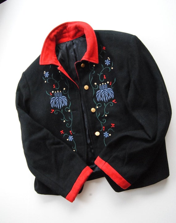 70s Jungle Jap Kenzo Wool Jacket Embroidered Flora
