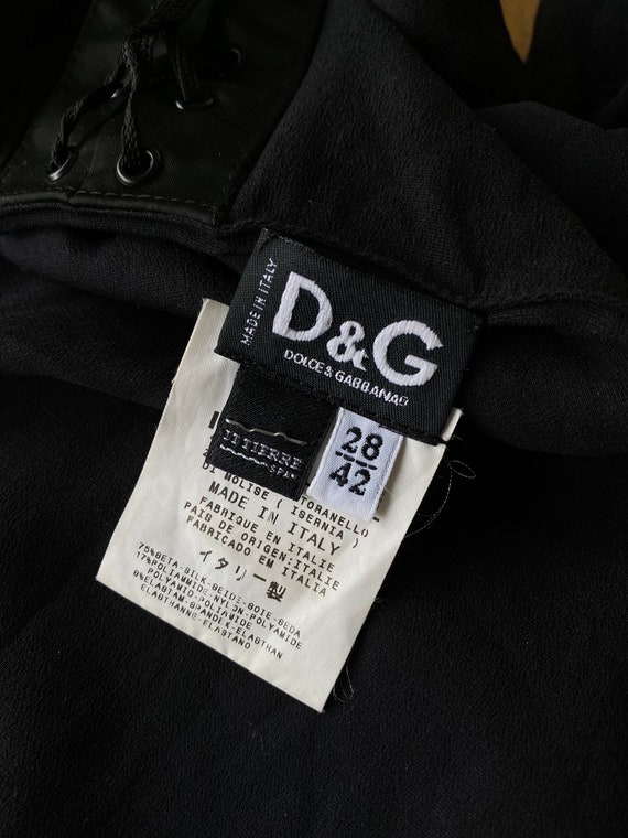 D&G Black Lace Up Skirt Dolce Gabbana 28 42 Corset - image 5