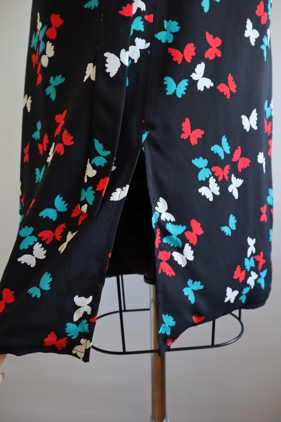 1978 YSL Rive Gauche Dress Butterfly Vintage Black - image 9
