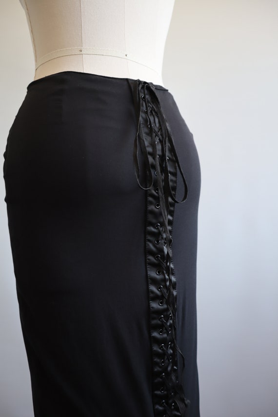 D&G Black Lace Up Skirt Dolce Gabbana 28 42 Corset - image 1