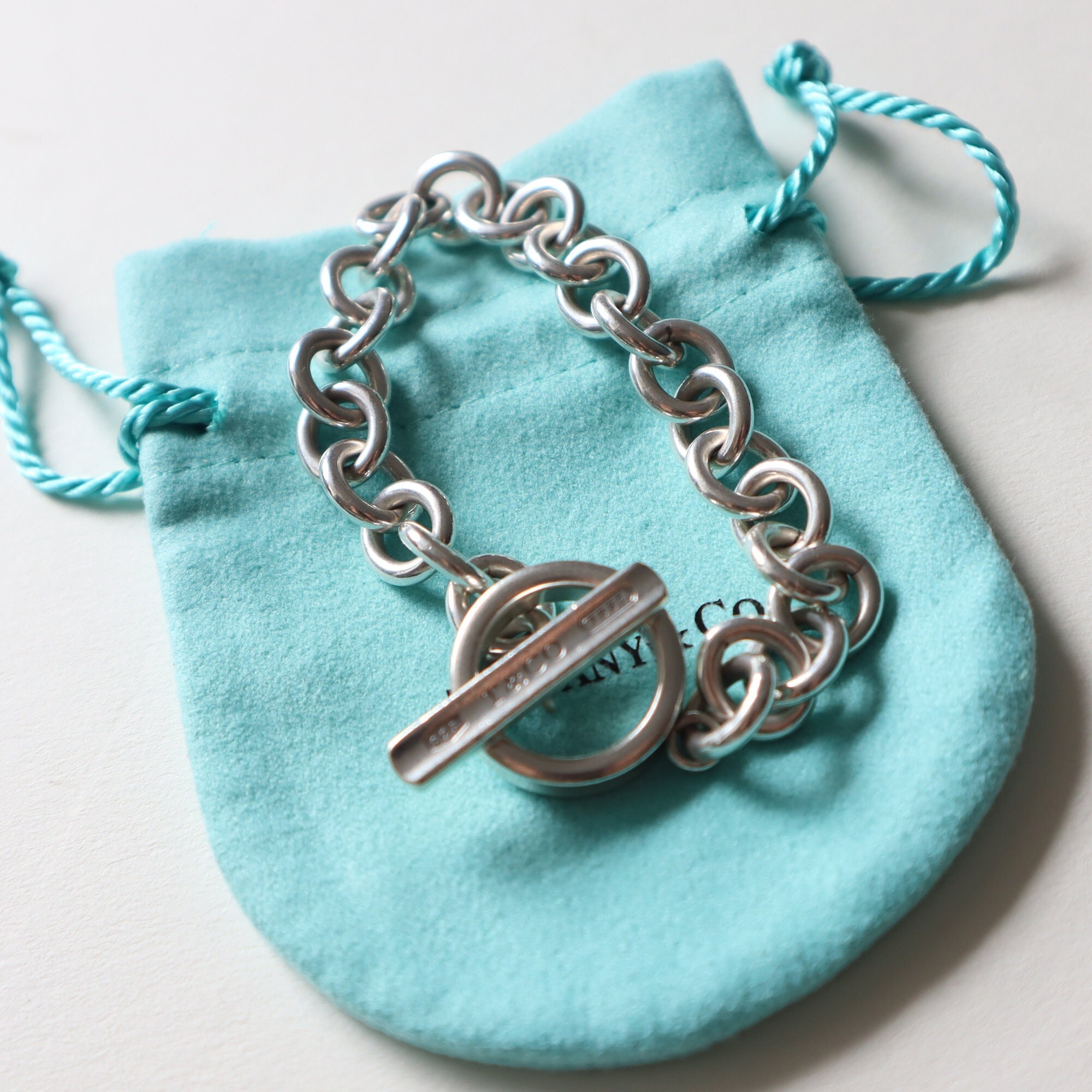 Tiffany & Co 1837 Toggle Chain Charm Bracelet Sterling Silver - Etsy