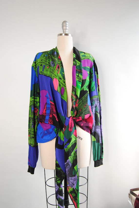 90s Genny Silk Wrap Shirt Women's Gianni Versace … - image 4