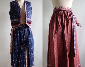 Suttles & Seawinds Vest Top and Skirt Set Navy Blue Quilted