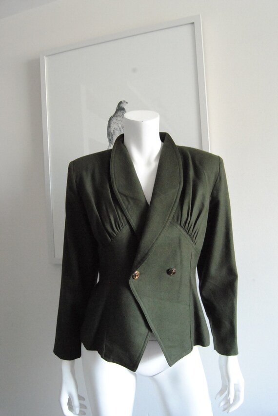 Thierry Mugler Green Wool Blazer Women's Medium