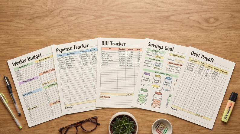 Weekly Budget Planner Printable, Expense Tracker, Savings Goal (digital ...