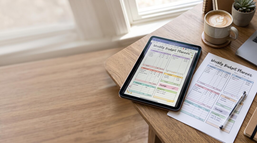 Weekly Budget Planner Printable, Expense Tracker, Savings Goal (digital ...