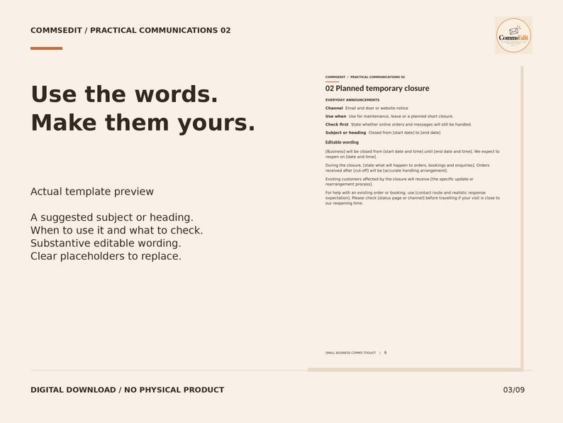 Small Business Communication Toolkit | Customer Service Templates ...