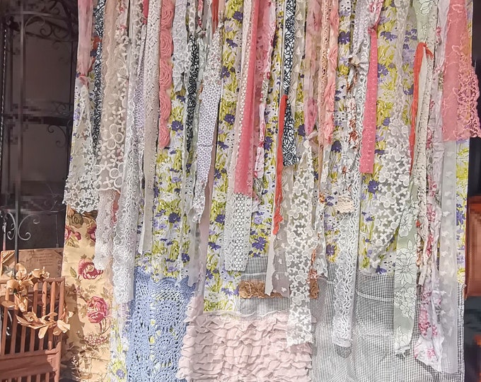 Shabby Chic Shower Curtain. Fringe Boutique Boho Shower Curtain