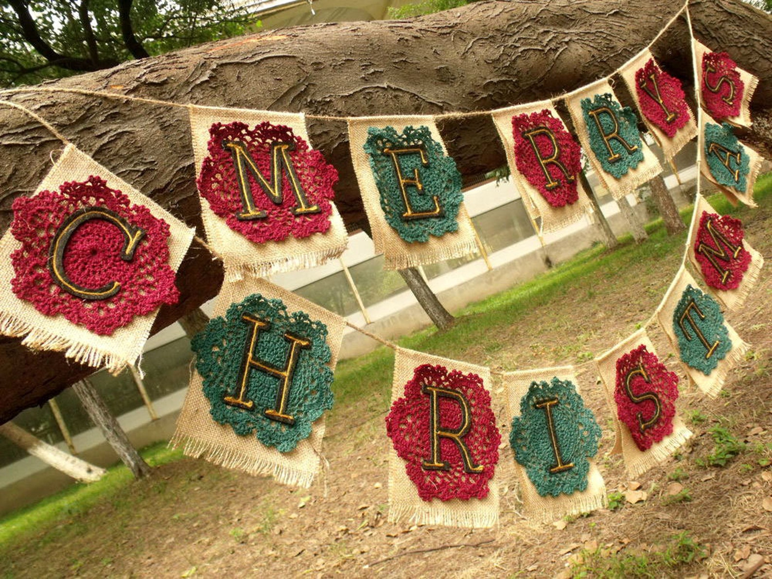 Large Banner MERRY CHRISTMAS Garland Holiday Banner Garland Etsy