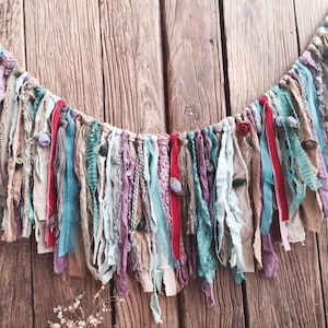 Handmade Boho Fabric Garland: Shabby Chic Lace Valance