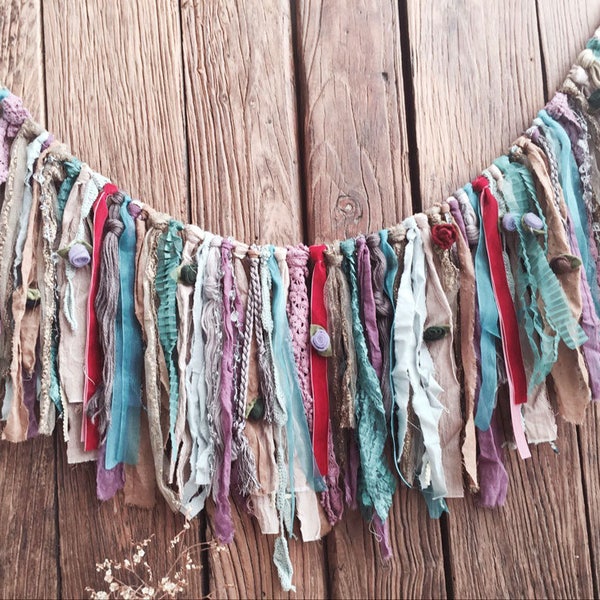 Rag Curtain - Etsy
