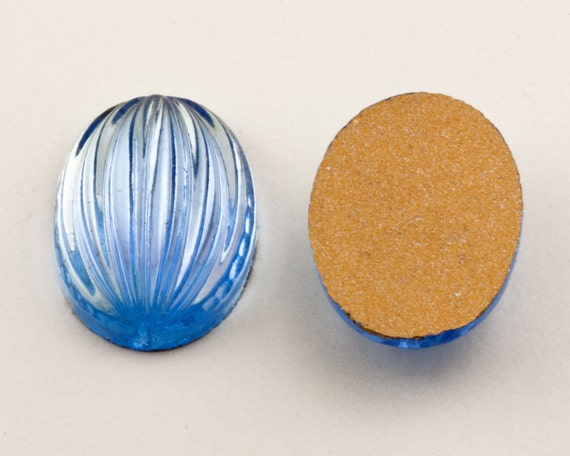 Flat Back VINTAGE 5mm Dark Navy Blue Czech Glass Cabochons Round Qty 36