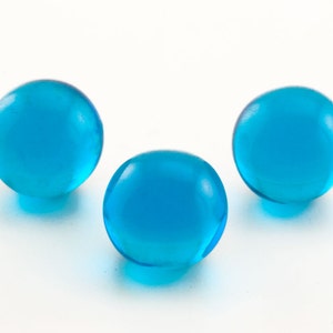 20 Vintage Glass Marbles, Turquoise Aqua Blue Retro Glass, 10mm No Hole Round Glass Ball for Jewelry, Mosaic, for Epoxy Clay, 1950&#39;s