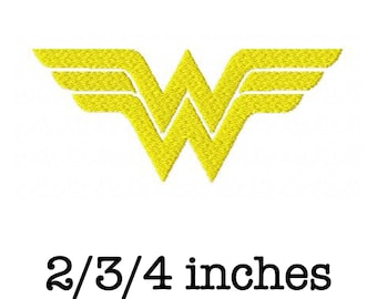 Wonder Woman logo machine embroidery design 2/3/4 inch instant download