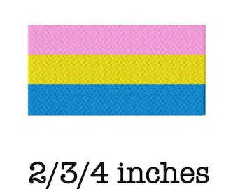 Pansexual pride flag machine embroidery design 2/3/4 inch instant download