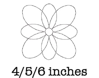 Free motion quilting block looped flower square fill (single run) machine embroidery design 4/5/6 inch instant download