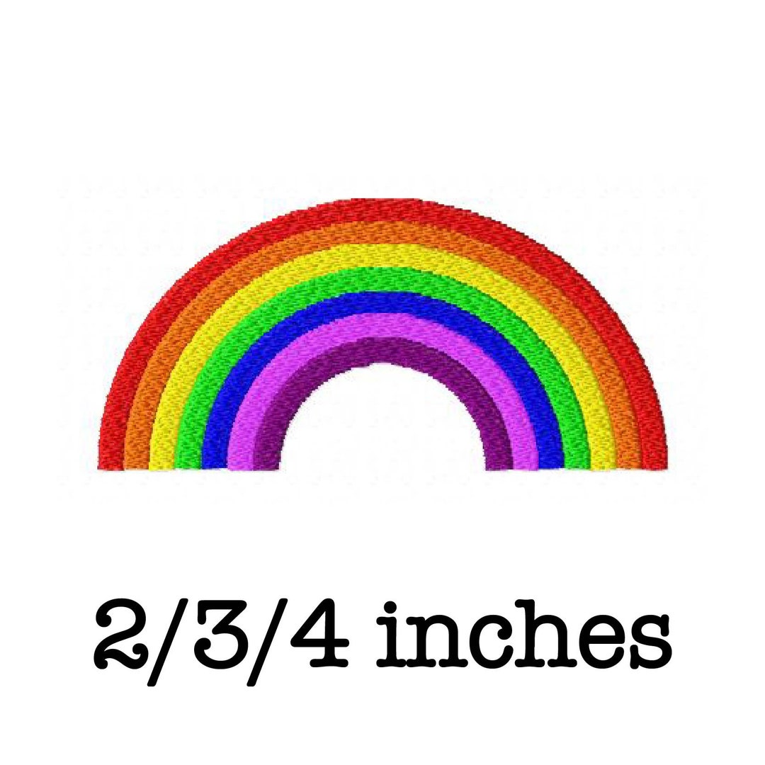 Rainbow Machine Embroidery Design 2/3/4 Inch Instant Download - Etsy