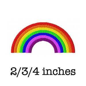 Rainbow machine embroidery design 2/3/4 inch instant download