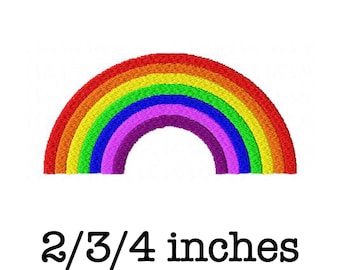 Rainbow machine embroidery design 2/3/4 inch instant download