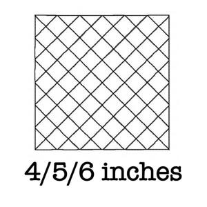 Free motion quilting block crosshatch diamonds machine embroidery design redwork 4/5/6 inch instant download