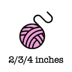 Ball of yarn wool machine embroidery design 2/3/4 inch instant download