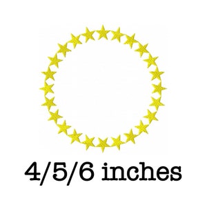 May include: A circle of 20 yellow stars, 4/5/6 inches in diameter.