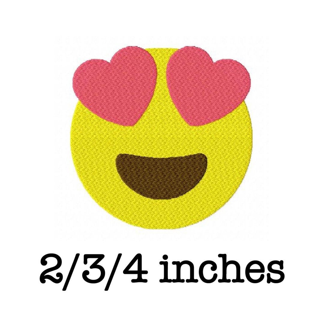 Heart Love Eyes Emoji Machine Embroidery Design 2/3/4 Inch Instant