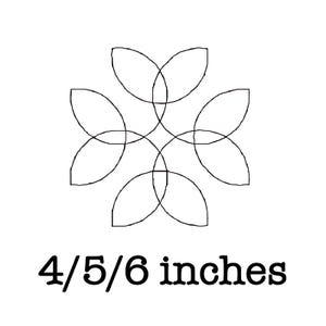 Free motion quilting block half circles (single run) machine embroidery design 4/5/6 inch instant download