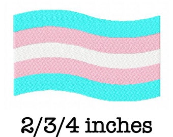 Transsexual pride flag wave machine embroidery design 2/3/4 inch instant download