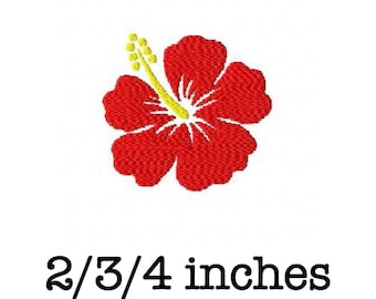 Hibiscus Hawaiian flower machine embroidery design 2/3/4 inch instant download