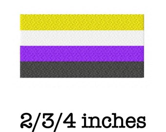 Non binary pride flag machine embroidery design 2/3/4 inch instant download