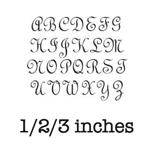 French Script font 1/2/3 inch alphabet letters monogram machine embroidery design instant download