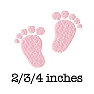 Baby boy girl feet footprints machine embroidery design 2/3/4 inch instant download