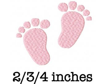Baby boy girl feet footprints machine embroidery design 2/3/4 inch instant download