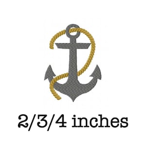 Anchor rope nautical machine embroidery design 2/3/4 inch instant download