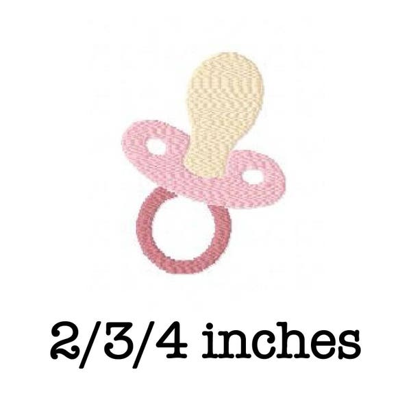 Baby dummy pacifier machine embroidery design 2/3/4 inch instant download