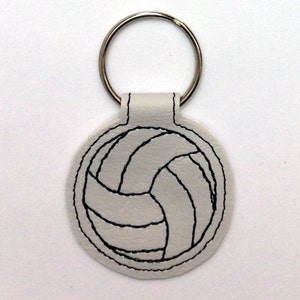 Snapless key fob volleyball netball in the hoop machine embroidery design instant download
