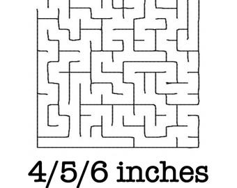 Free motion quilting block maze labyrinth 4/5/6 inch machine embroidery design redwork instant download