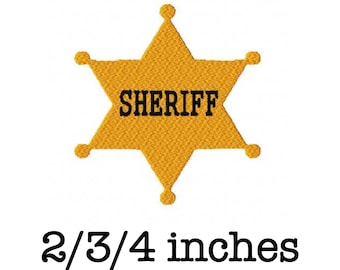 Sheriff badge machine embroidery design 2/3/4 inch instant download